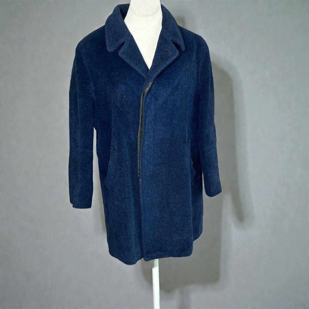 Albert Richard Vintage 40s Men's Blue Mohair Overcoat